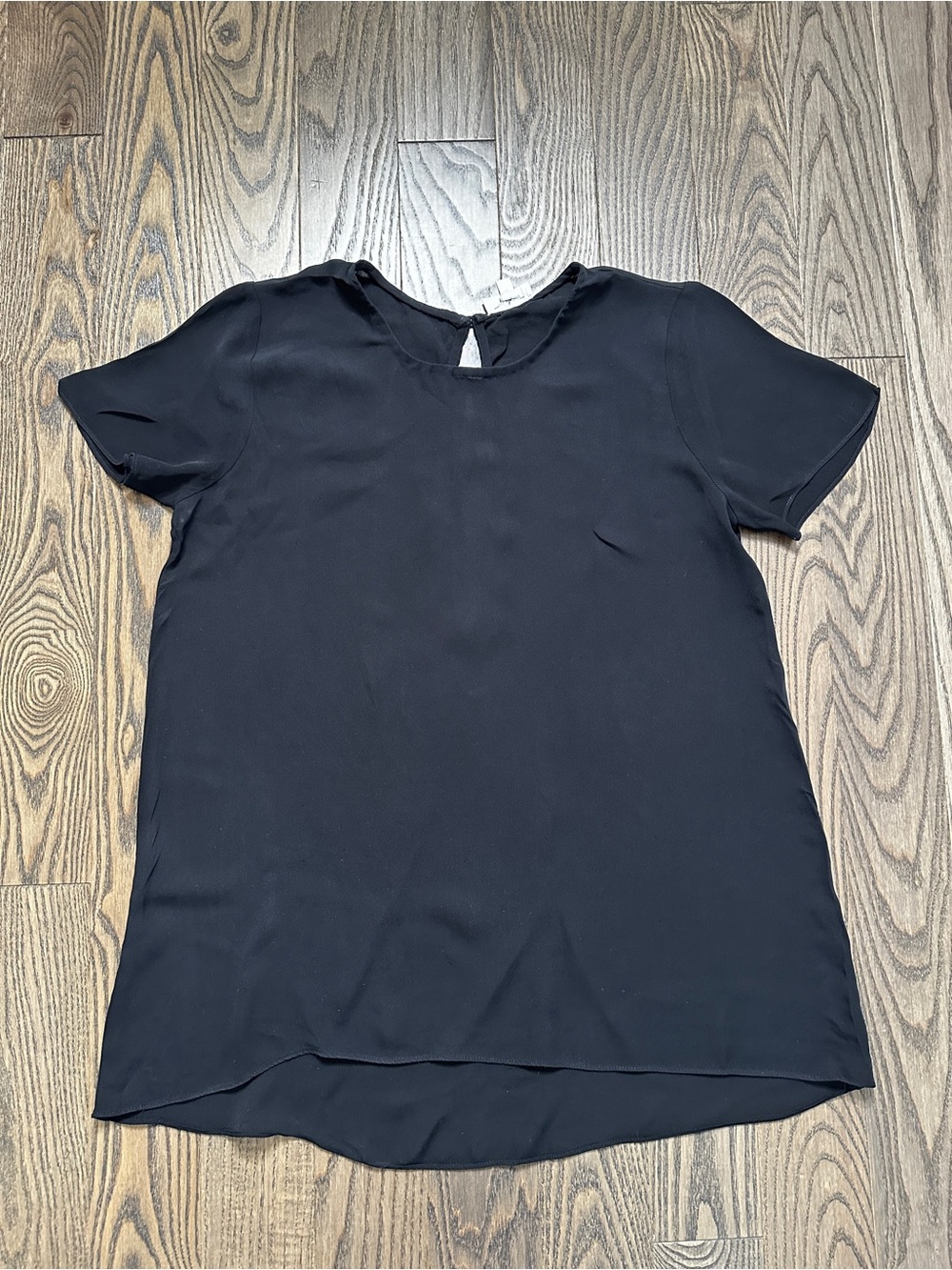 Wilfred Black Short-Sleeve Keyhole Blouse